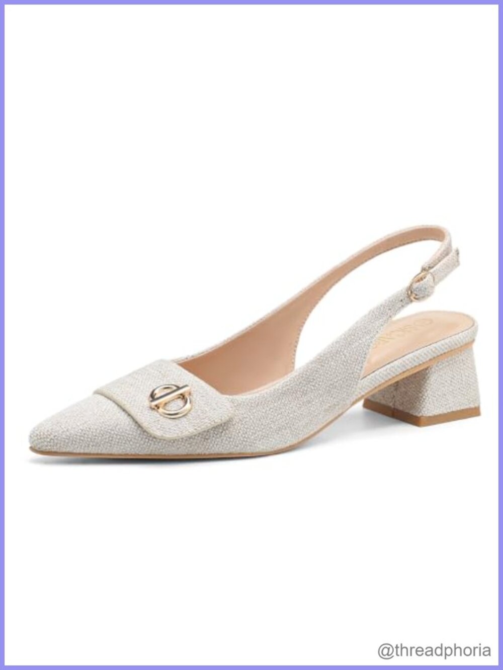 SICARE Women's Slingback Pumps Low Block Heel Closed Pointed Toe Dress Shoes